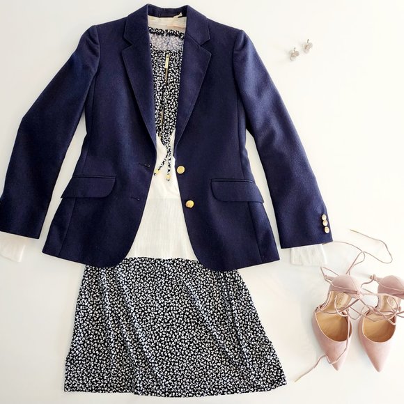 RARE Aquascutum of London - Classic Fitted Virgin Wool Jacket in Blue, Size S - Picture 3 of 9